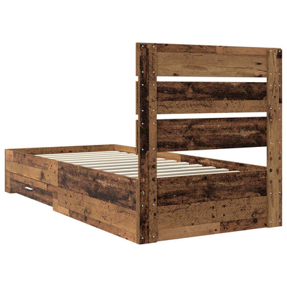 Bettrahmen mit Schubladen Altholz 100 x 200 cm Holzwerkstoff