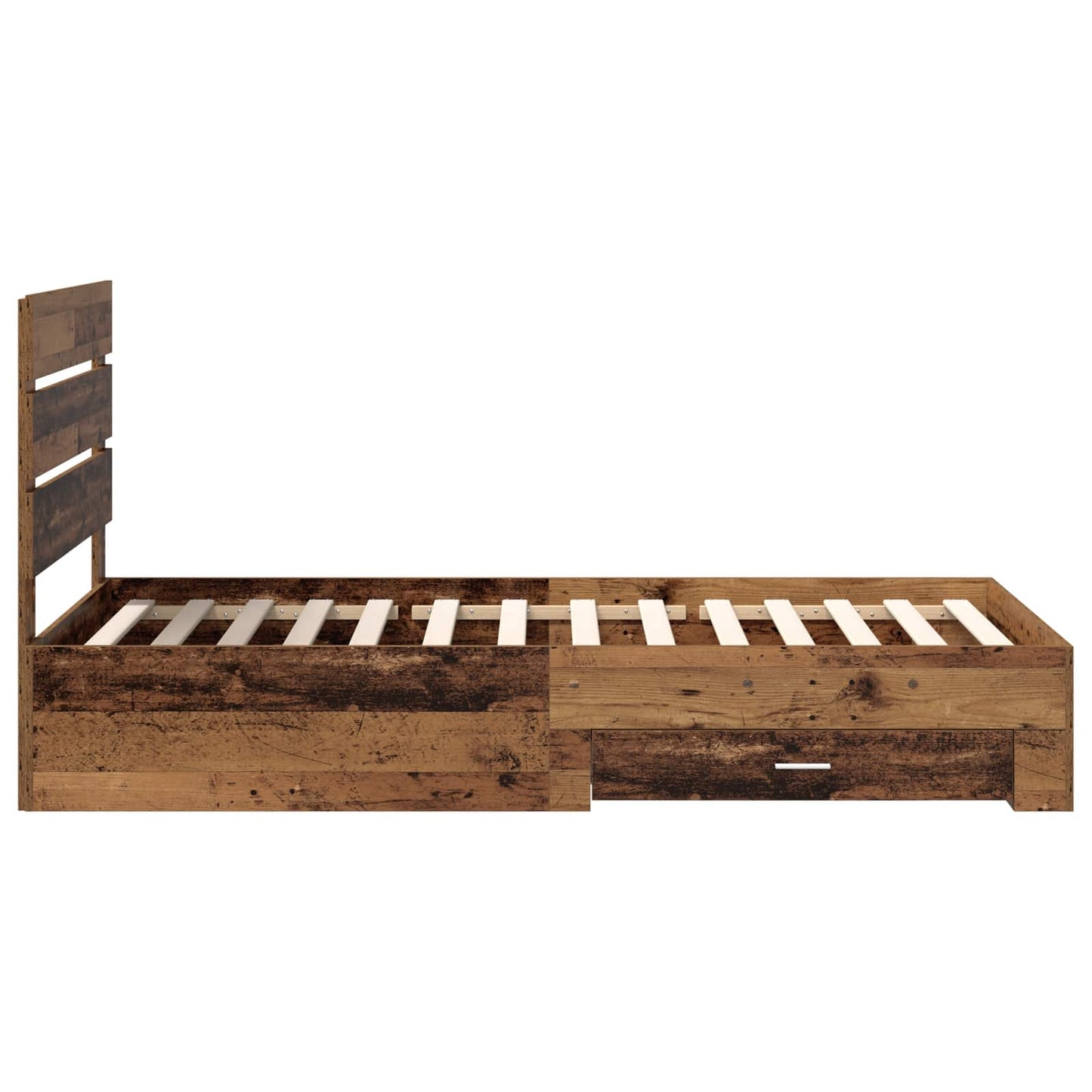 Bettrahmen mit Schubladen Altholz 100 x 200 cm Holzwerkstoff