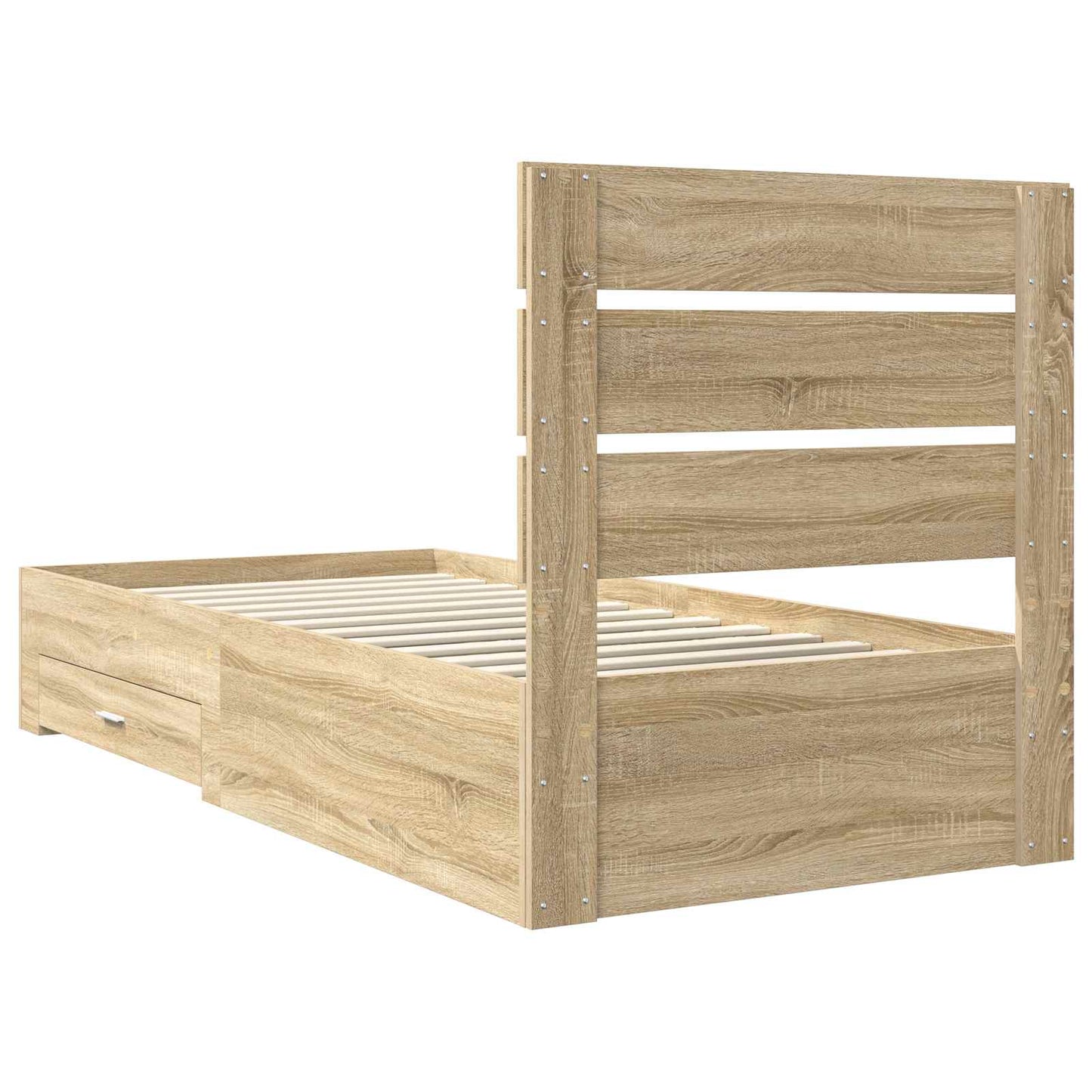 Bettrahmen mit Kopfteil Sonoma-Eiche 90 x 200 cm Holzwerkstoff