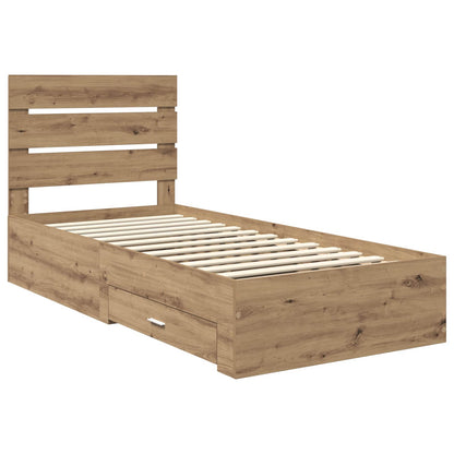 Bettrahmen mit Kopfteil Artisan-Eiche 90 x 190 cm Holzwerkstoff