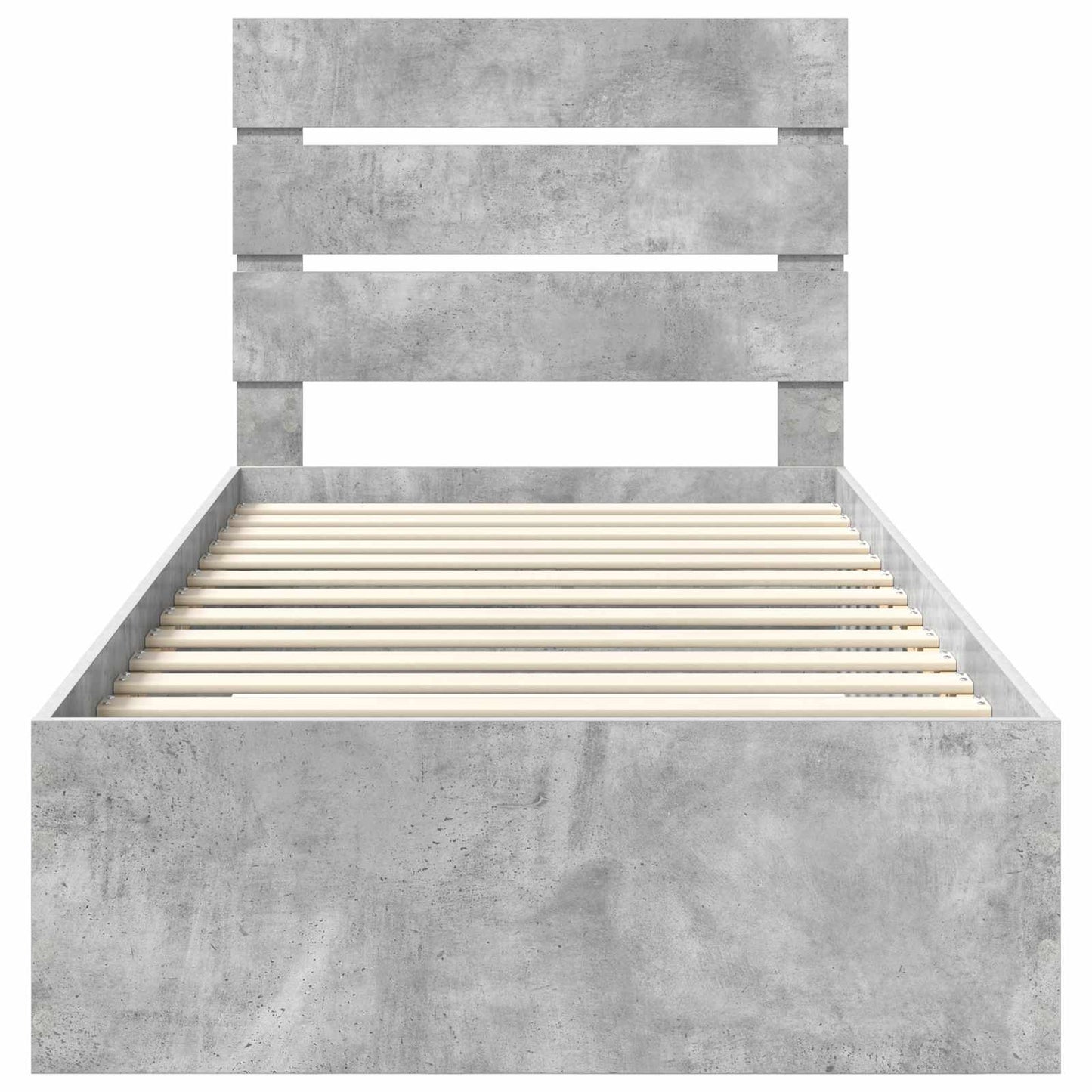 Bettrahmen Beton Grau und Silber 70 x 190 cm Holzwerkstoff