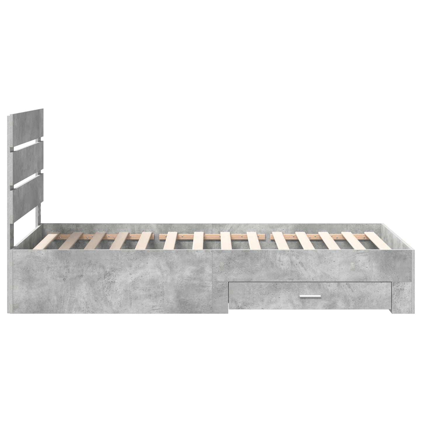 Bettrahmen Beton Grau und Silber 70 x 190 cm Holzwerkstoff