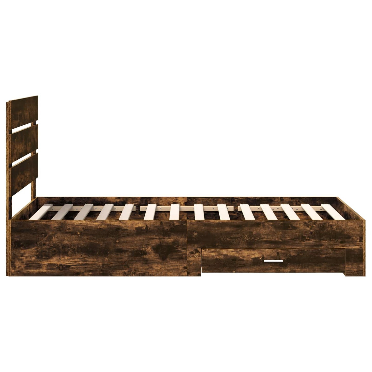 Bettrahmen Rauchige Eiche und Silber 75 x 190 cm Holzwerkstoff