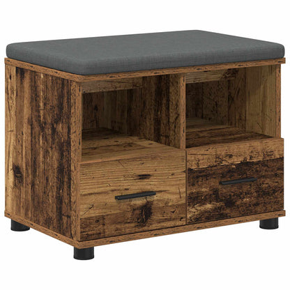 Flurbank mit Kissen mit Schubladen Altholz 60 x 38 x 46 cm