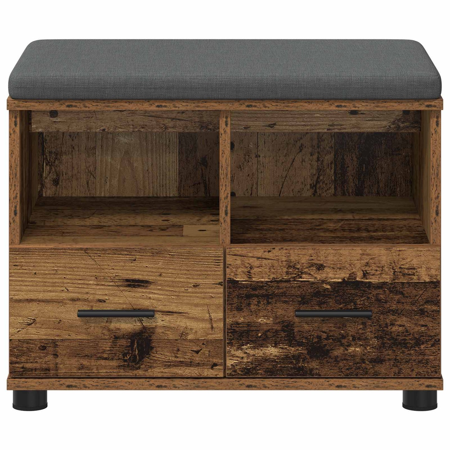 Flurbank mit Kissen mit Schubladen Altholz 60 x 38 x 46 cm