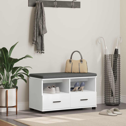 Flurbank mit Kissen mit Schubladen Weiß 80 x 38 x 46 cm