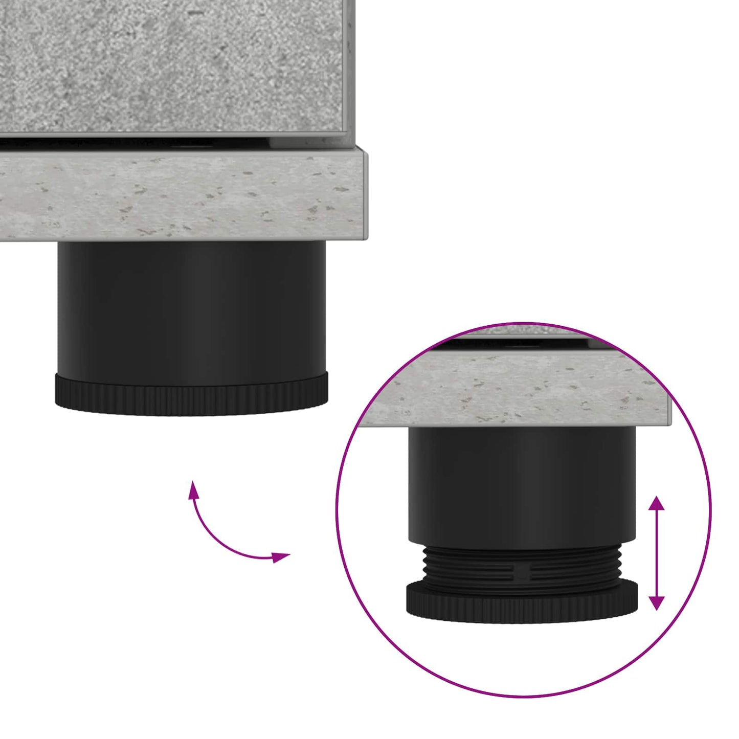 Flurbank mit Kissen mit Schubladen Betongrau 80 x 38 x 46 cm