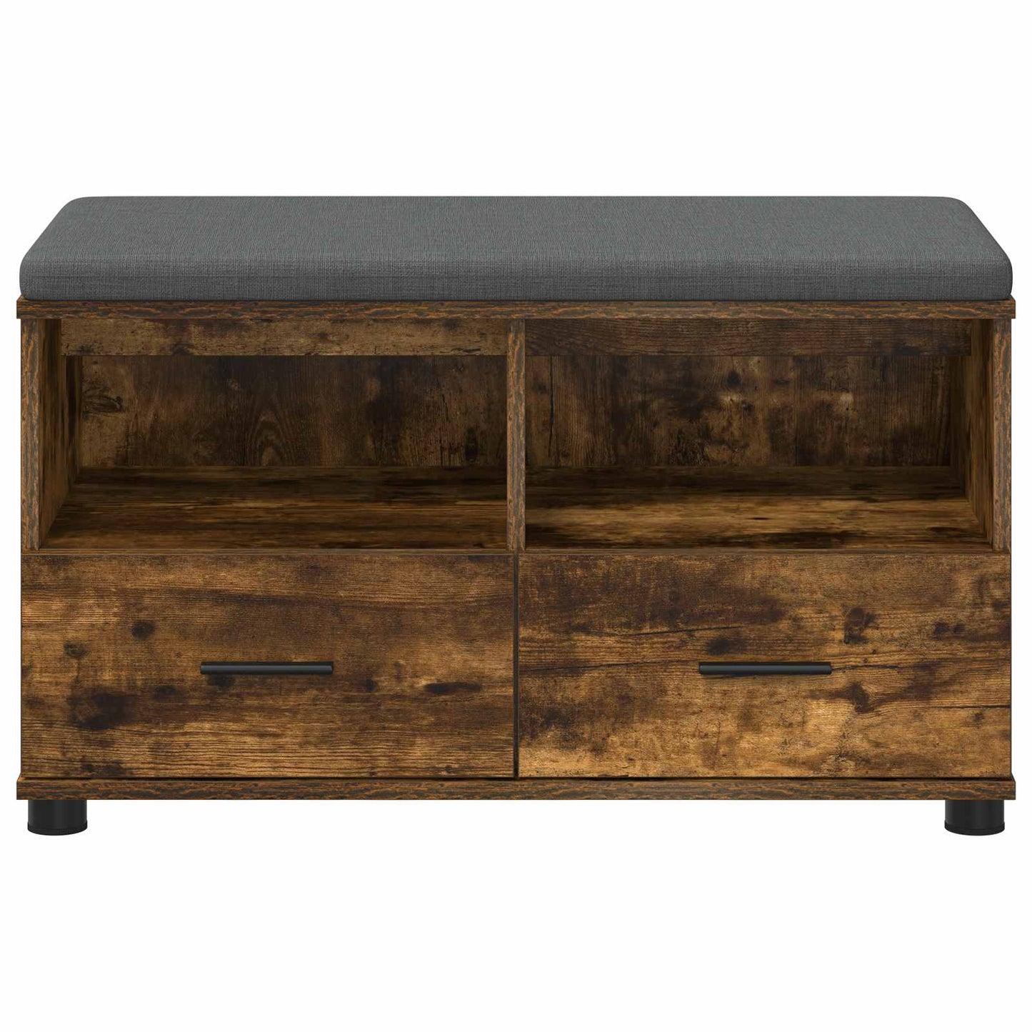 Flurbank mit Kissen mit Regal Geräucherte Eiche 80 x 38 x 46 cm