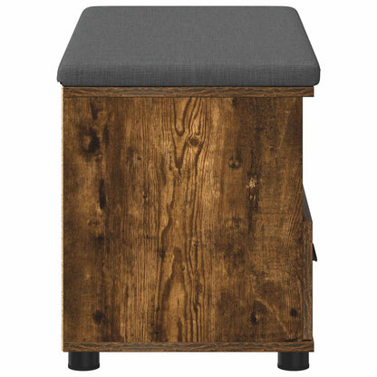 Flurbank mit Kissen mit Regal Geräucherte Eiche 80 x 38 x 46 cm