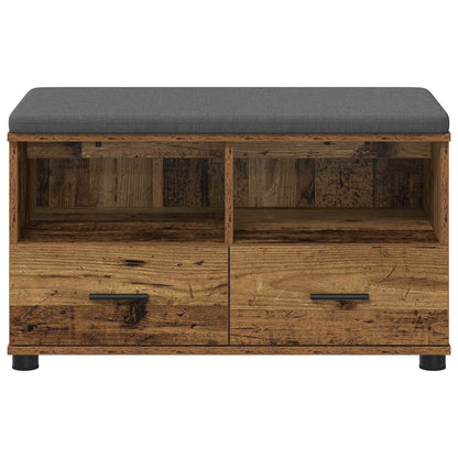 Flurbank mit Kissen mit Schubladen Altholz 80 x 38 x 46 cm