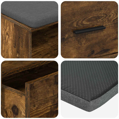 Flurbank mit Kissen Geräucherte Eiche 100 x 38 x 46 cm