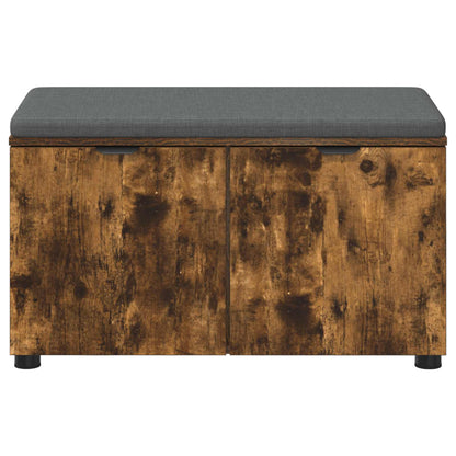 Flurbank mit Kissen mit Regal Geräucherte Eiche 80 x 38 x 46 cm