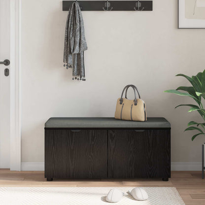 Flurbank mit Kissen mit Regal Schwarze Eiche 100 x 38 x 46 cm