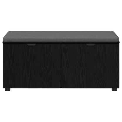 Flurbank mit Kissen mit Regal Schwarze Eiche 100 x 38 x 46 cm