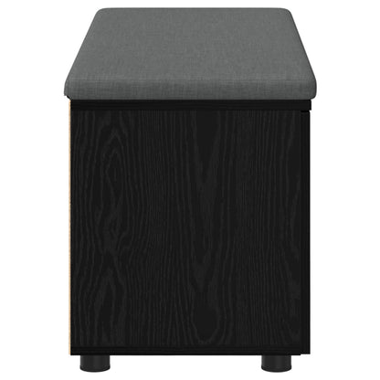 Flurbank mit Kissen mit Regal Schwarze Eiche 100 x 38 x 46 cm