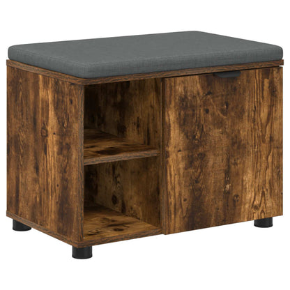 Flurbank mit Kissen mit Regal Geräucherte Eiche 60 x 38 x 46 cm