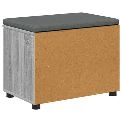 Flurbank mit Kissen mit Regal Graues Sonoma 60 x 38 x 46 cm