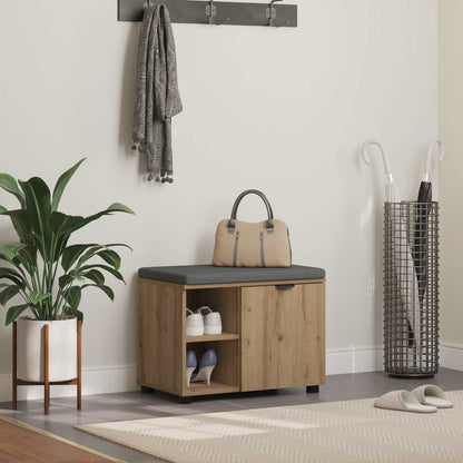 Flurbank mit Kissen mit Regal Artisan-Eiche 60 x 38 x 46 cm