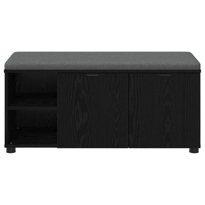 Flurbank mit Kissen mit Regal Schwarze Eiche 100 x 38 x 46 cm