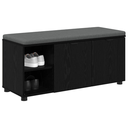 Flurbank mit Kissen mit Regal Schwarze Eiche 100 x 38 x 46 cm