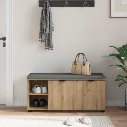 Flurbank mit Kissen mit Regal Artisan-Eiche 100 x 38 x 46 cm