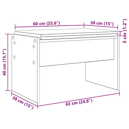Flurbank mit Kissen Geräucherte Eiche 63 x 38 x 40 cm