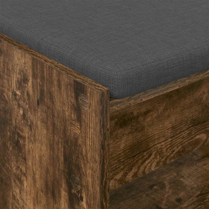 Flurbank mit Kissen mit Regal Geräucherte Eiche 63 x 38 x 45 cm