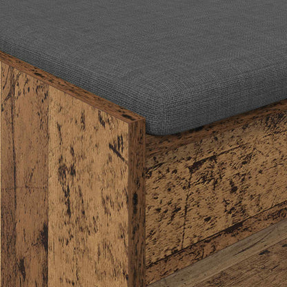 Flurbank mit Kissen mit Regal Altholz 103 x 38 x 45 cm