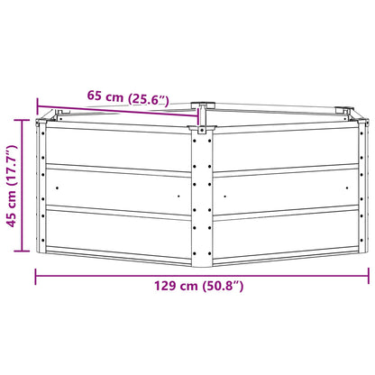 Pflanzkübel Elfenbein 129 x 129 x 45 cm Stahl