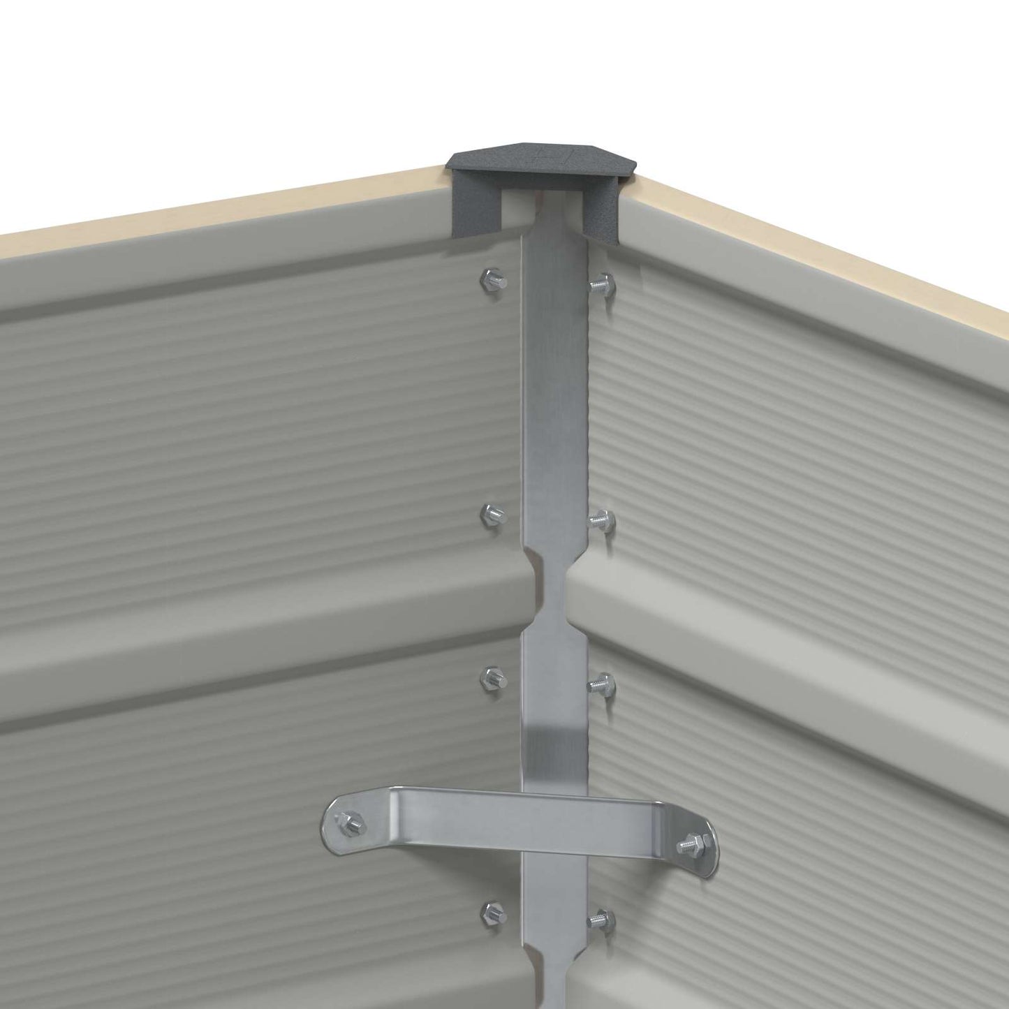 Pflanzkübel Elfenbein 100 x 100 x 75 cm Stahl