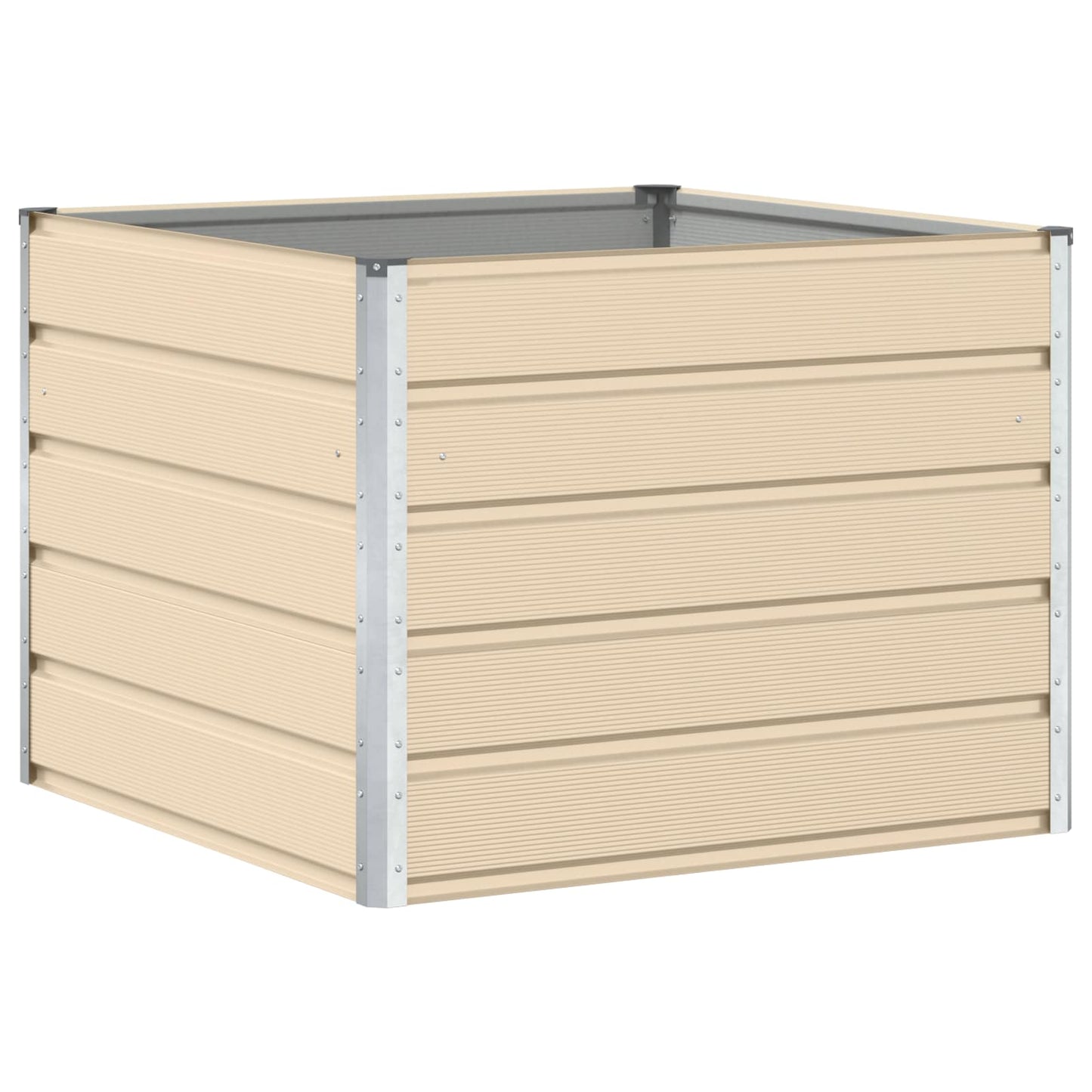 Pflanzkübel Elfenbein 100 x 100 x 75 cm Stahl