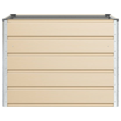 Pflanzkübel Elfenbein 100 x 100 x 75 cm Stahl