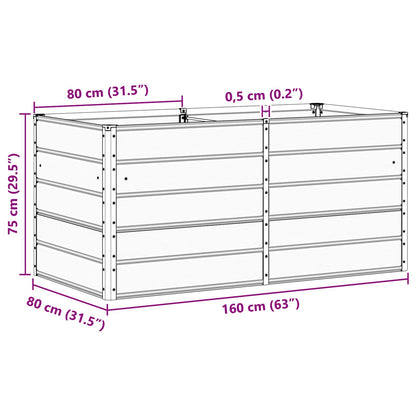 Pflanzkübel Elfenbein 160 x 80 x 75 cm Stahl