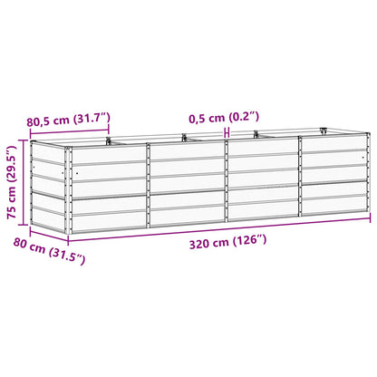 Pflanzkübel Hellgrau 240 x 80 x 75 cm Stahl