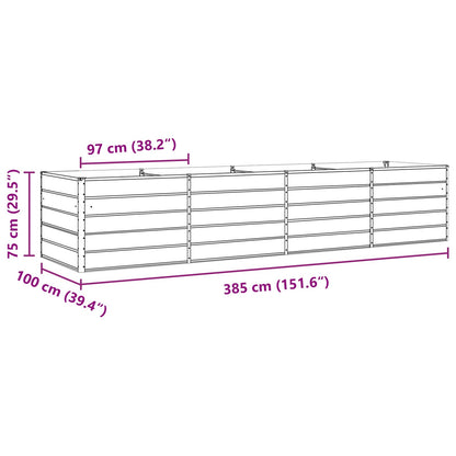 Pflanzkübel Hellgrau 195 x 100 x 45 cm Verzinkter Stahl