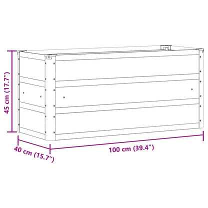 Pflanzkübel Anthrazit 100 x 40 x 45 cm Stahl