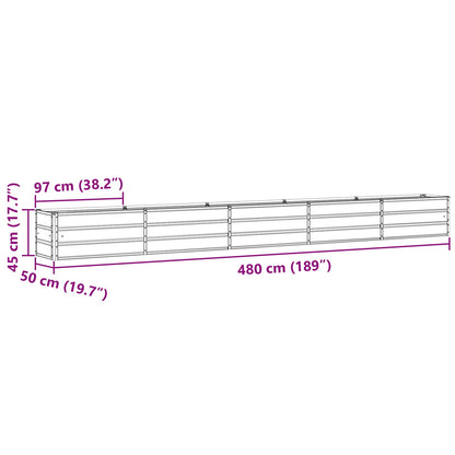 Pflanzkübel Anthrazit 480 x 50 x 45 cm Verzinkter Stahl