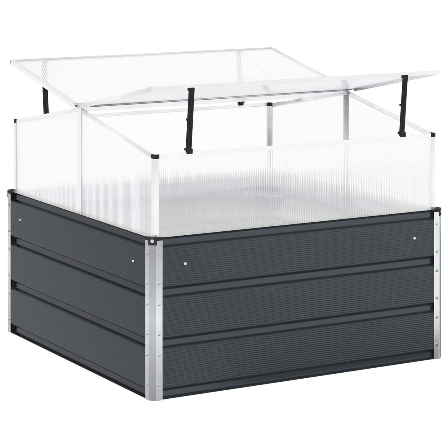 Pflanzkübel Anthrazit 100 x 100 x 77 cm Verzinkter Stahl