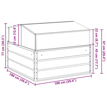 Pflanzkübel Anthrazit 100 x 100 x 77 cm Verzinkter Stahl