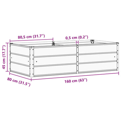 Pflanzkübel Grün 160 x 80 x 45 cm Stahl