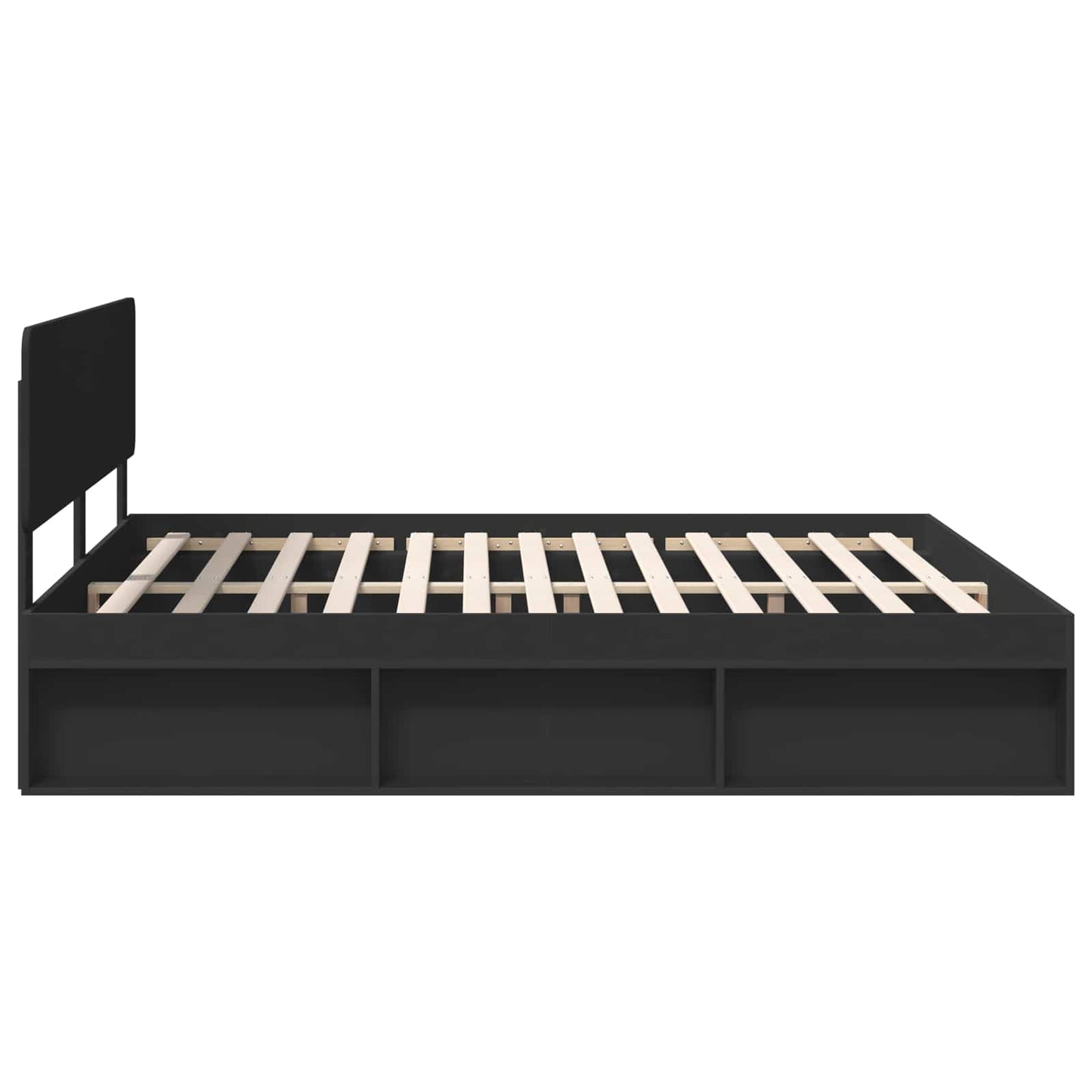 Bettrahmen Schwarz 180 x 200 cm Massives Kiefernholz
