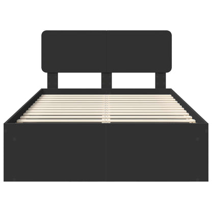 Bettrahmen Schwarz 120 x 200 cm Massives Kiefernholz