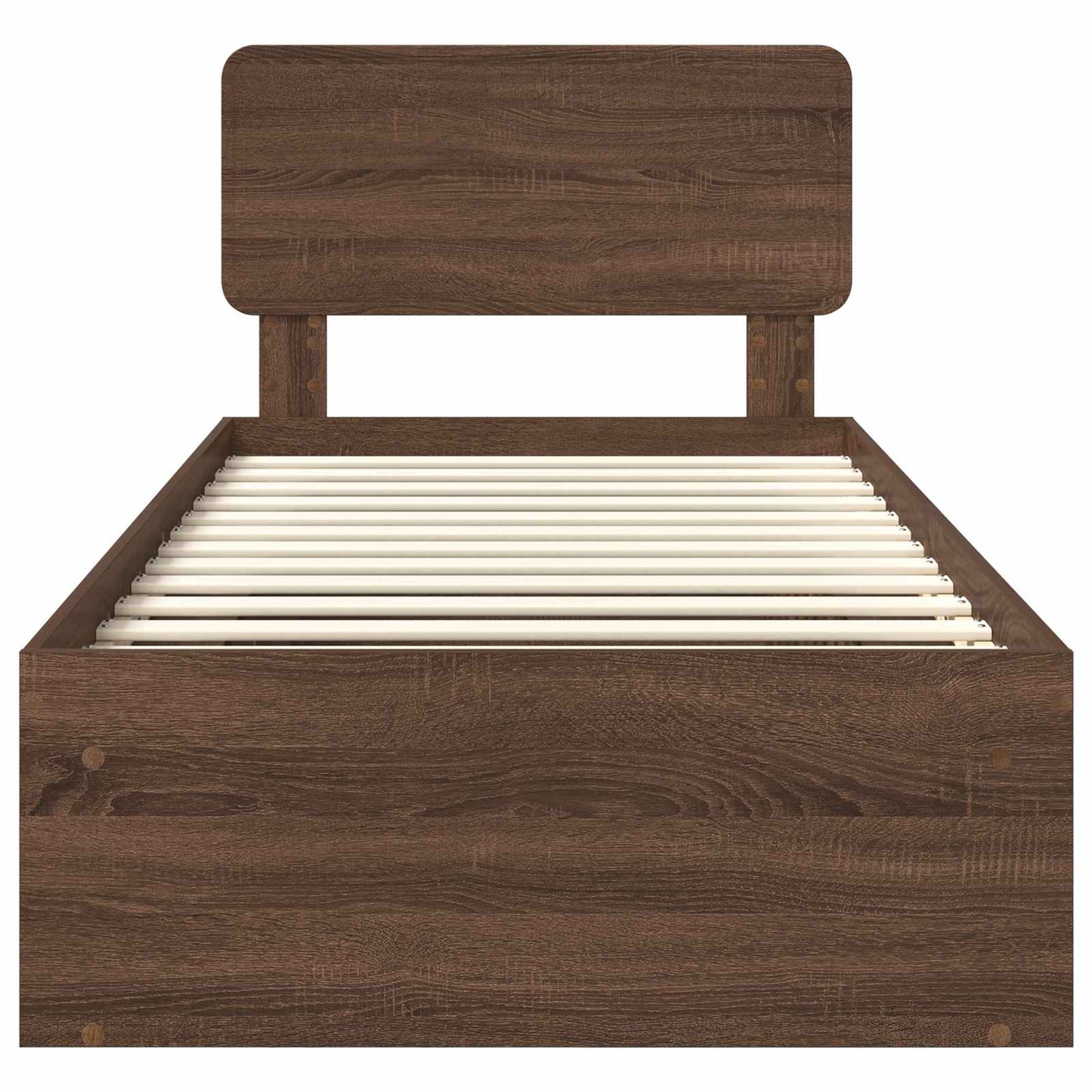 Bettrahmen Braun Eichen-Optik 90 x 200 cm Massives Kiefernholz