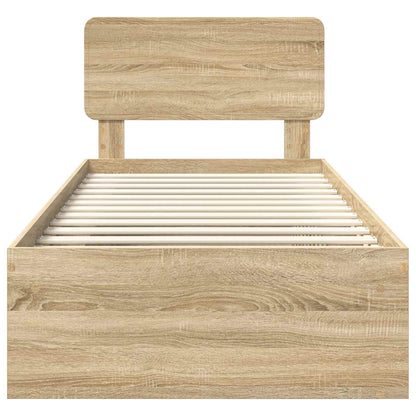 Bettrahmen Sonoma-Eiche 75 x 190 cm Massives Kiefernholz