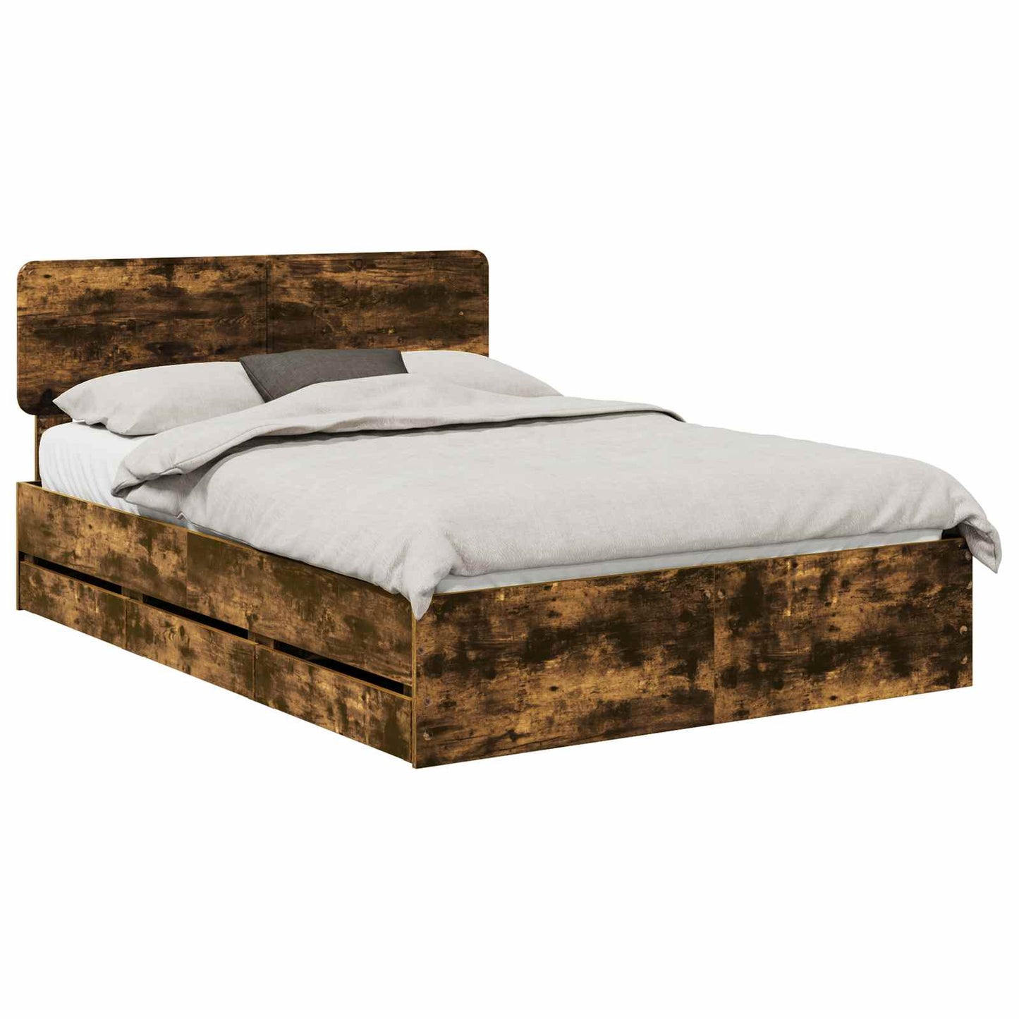 Bettrahmen Geräucherte Eiche 160 x 200 cm Holzwerkstoff