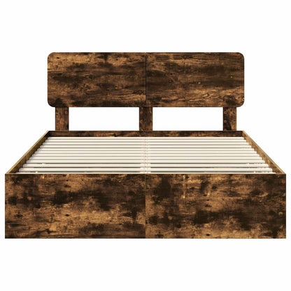 Bettrahmen Geräucherte Eiche 160 x 200 cm Holzwerkstoff