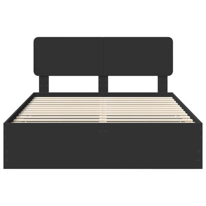 Bettrahmen mit Kopfteil Schwarz 140 x 200 cm Holzwerkstoff