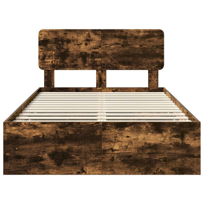 Bettrahmen Geräucherte Eiche 135 x 190 cm Holzwerkstoff