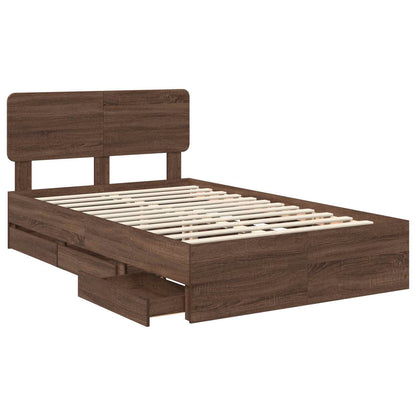 Bettrahmen Braun Eichen-Optik 120 x 200 cm Holzwerkstoff