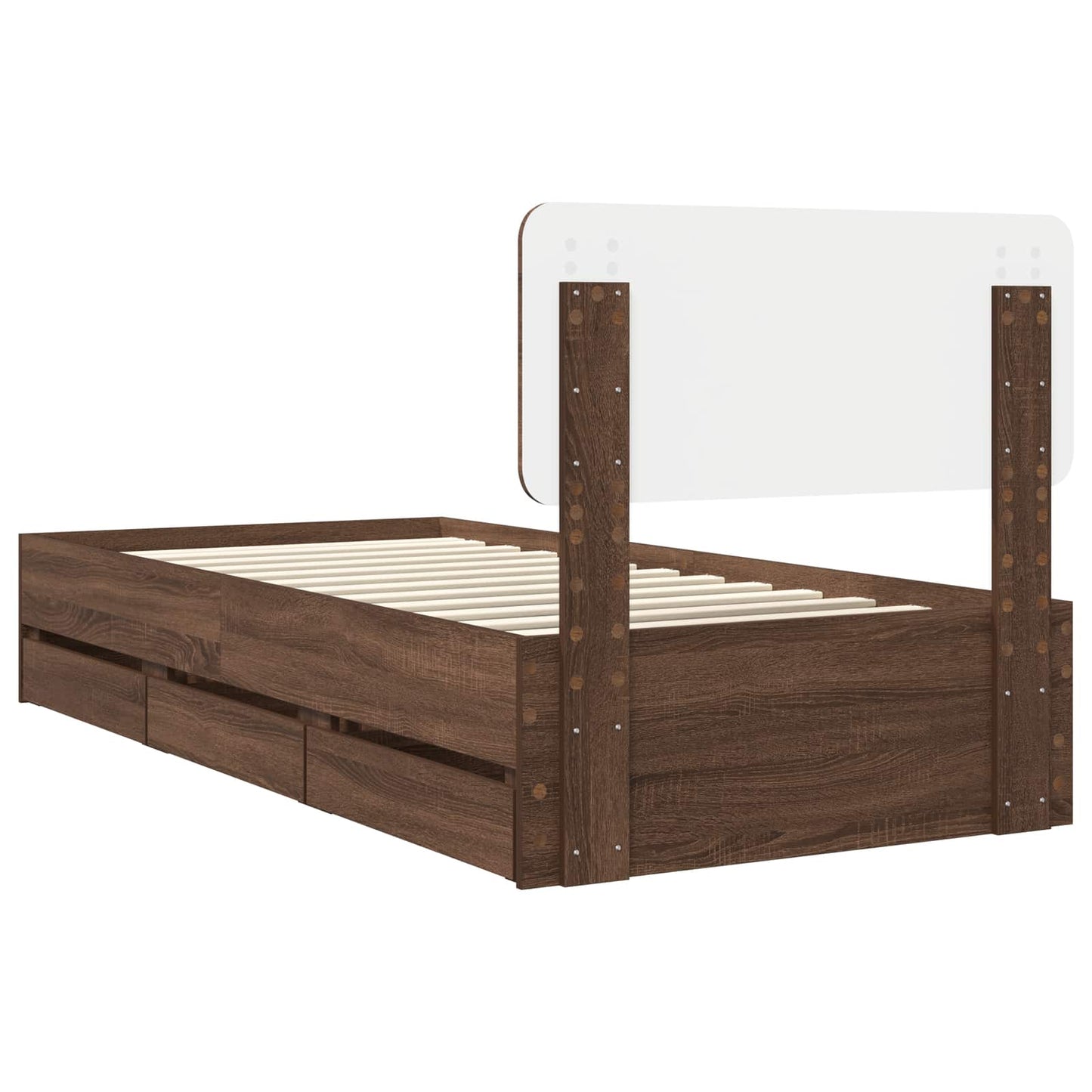 Bettrahmen Braun Eichen-Optik 100 x 200 cm Holzwerkstoff